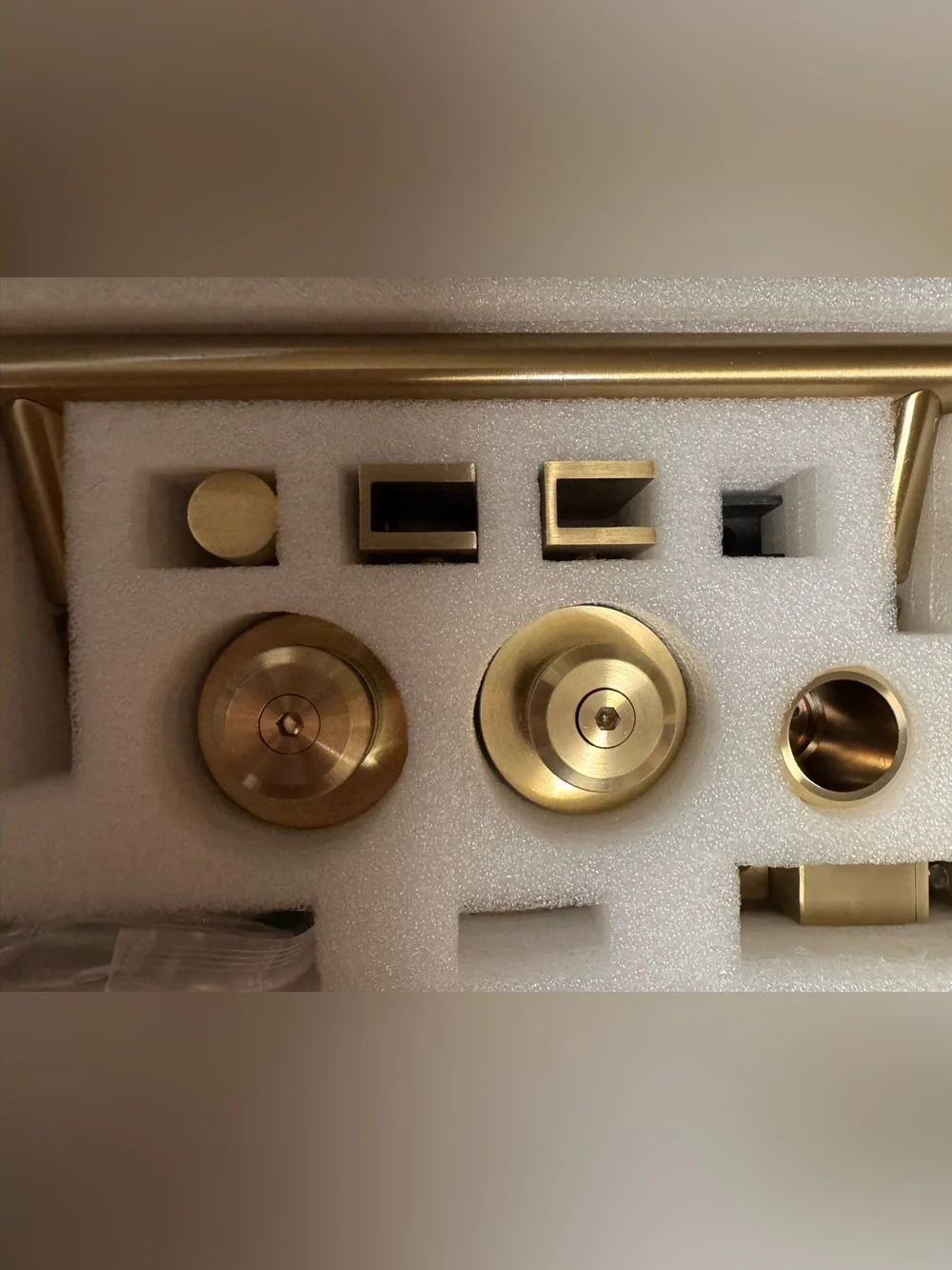 PARTS Eclipse Frameless Sliding Shower Door Brushed Bronze handle and hardware